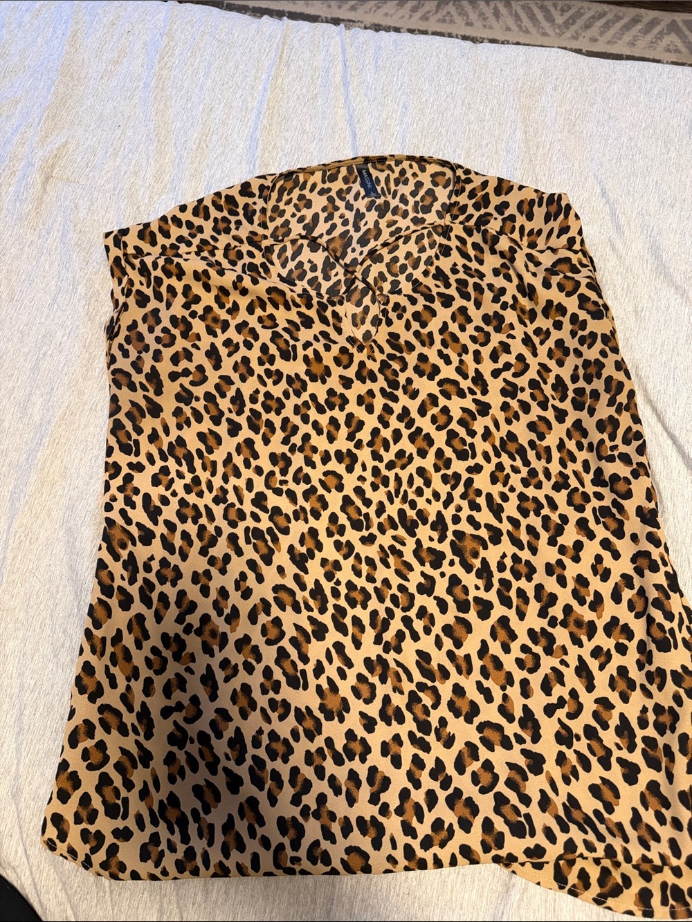 Leopard Print Sleeveless Women’s Top - Tan/Black